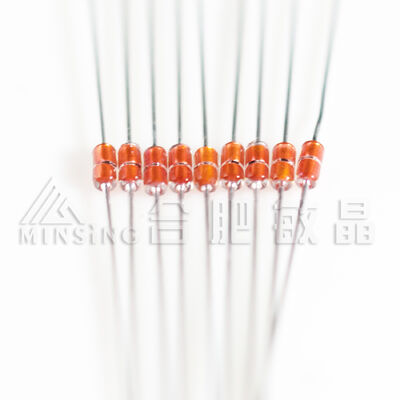 MF58 ترمیستور NTC محوری شیشه ای مهر و موم شده، 100K ± 1٪ دقت بالا، B3990